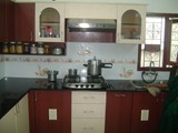 COLOUR COMBINATION IN A L TYPE KITCHEN