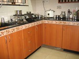 KITCHEN WITH IN A MASONARY ARRANGEMENT WITH TILES BORDERING